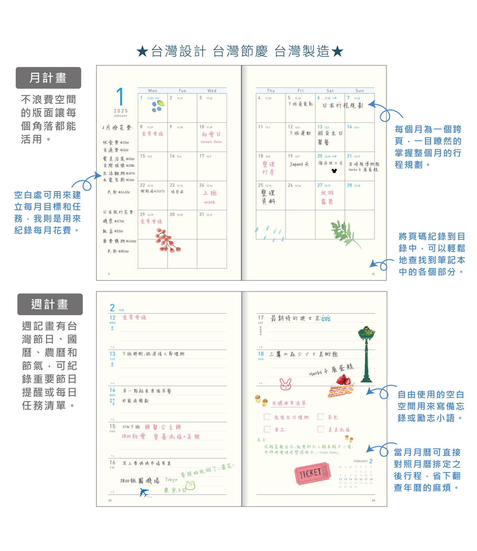 conifer綠的事務 2025年50K年旅軟背精裝橫式週誌