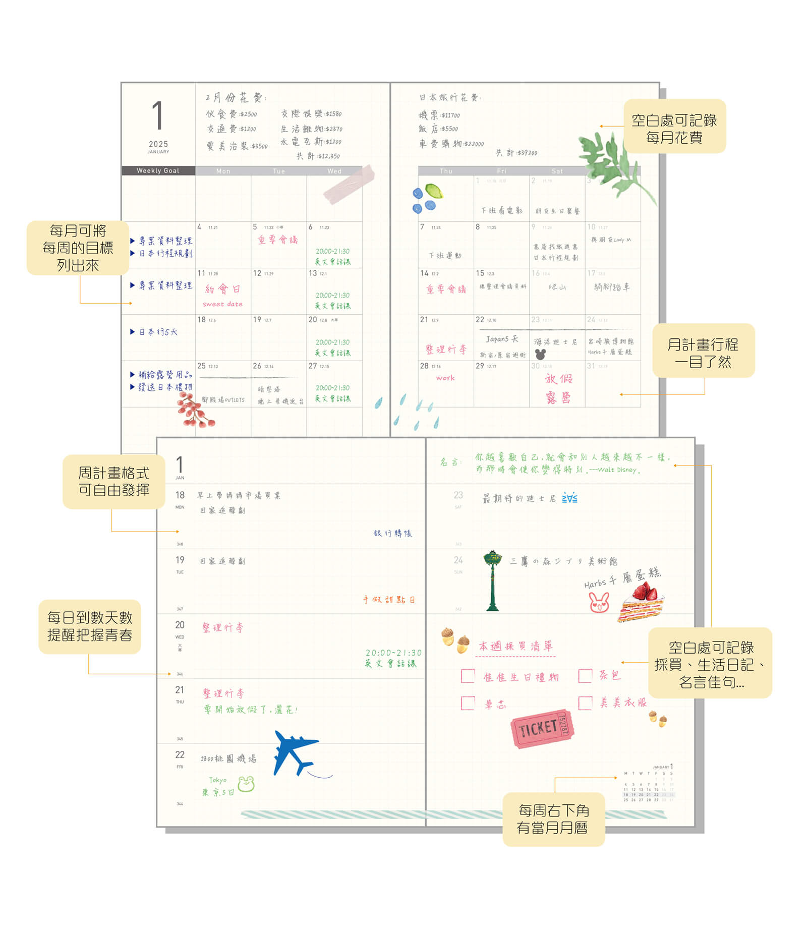 conifer綠的事務 2025年25K日日好軟背精裝方格週誌